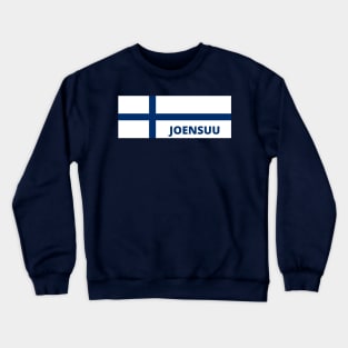 Joensuu City in Finnish Flag Crewneck Sweatshirt